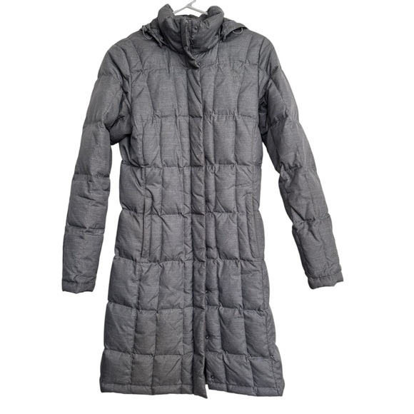 The North Face Down 550 Parka Puffer Jacket Size XS Gray Long Coat - Picture 1 of 8